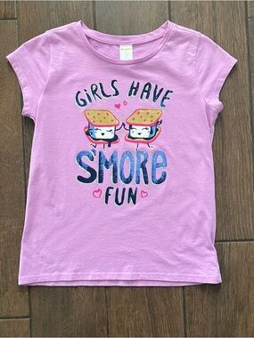 Gymboree "Girls have S'more Fun" Pink T Shirt size Large (10-12)